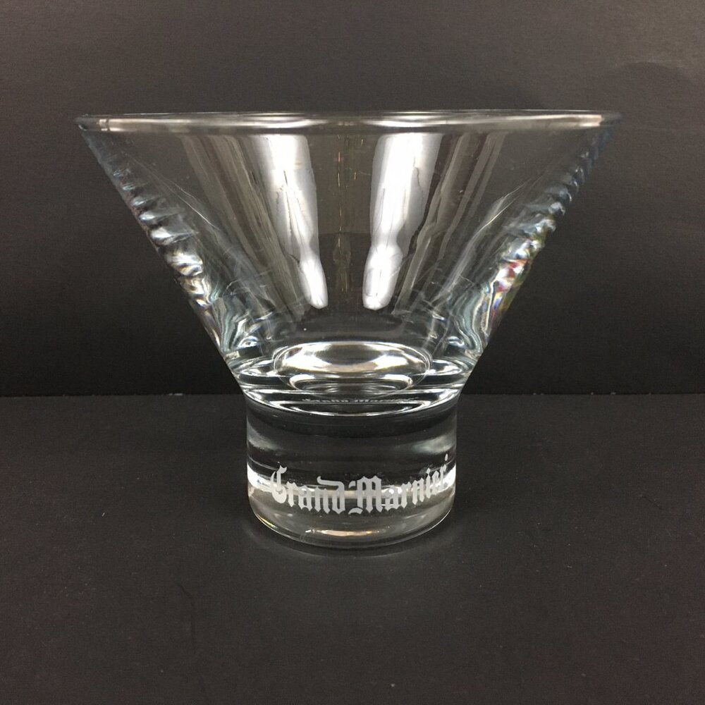 Grand Marnier Martini Liquor Cocktail Glass Etched Base Logo 3.5"